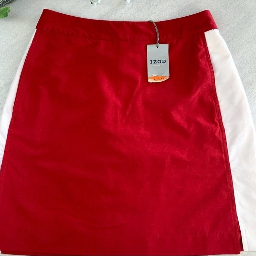 Izod Women's Red and White Mini Skirt